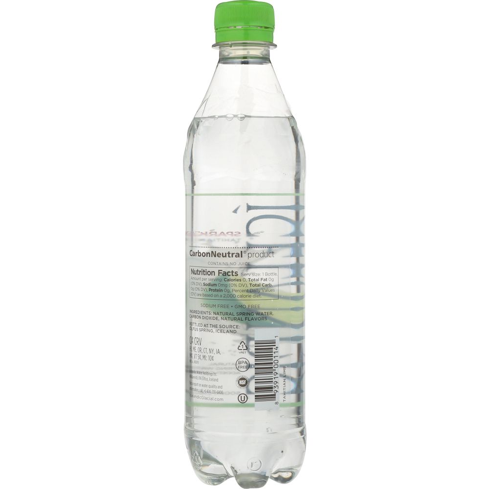 ICELANDIC GLACIAL: Tahitian Lime Sparkling Water, 16.9 fl oz