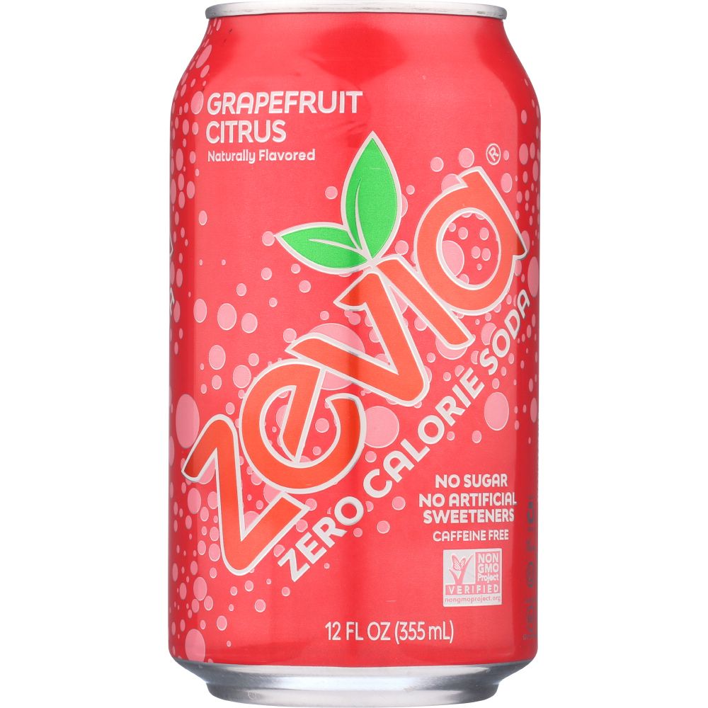 ZEVIA: Zero Calorie Soda Grapefruit Citrus 6-12 fl oz, 72 fl oz