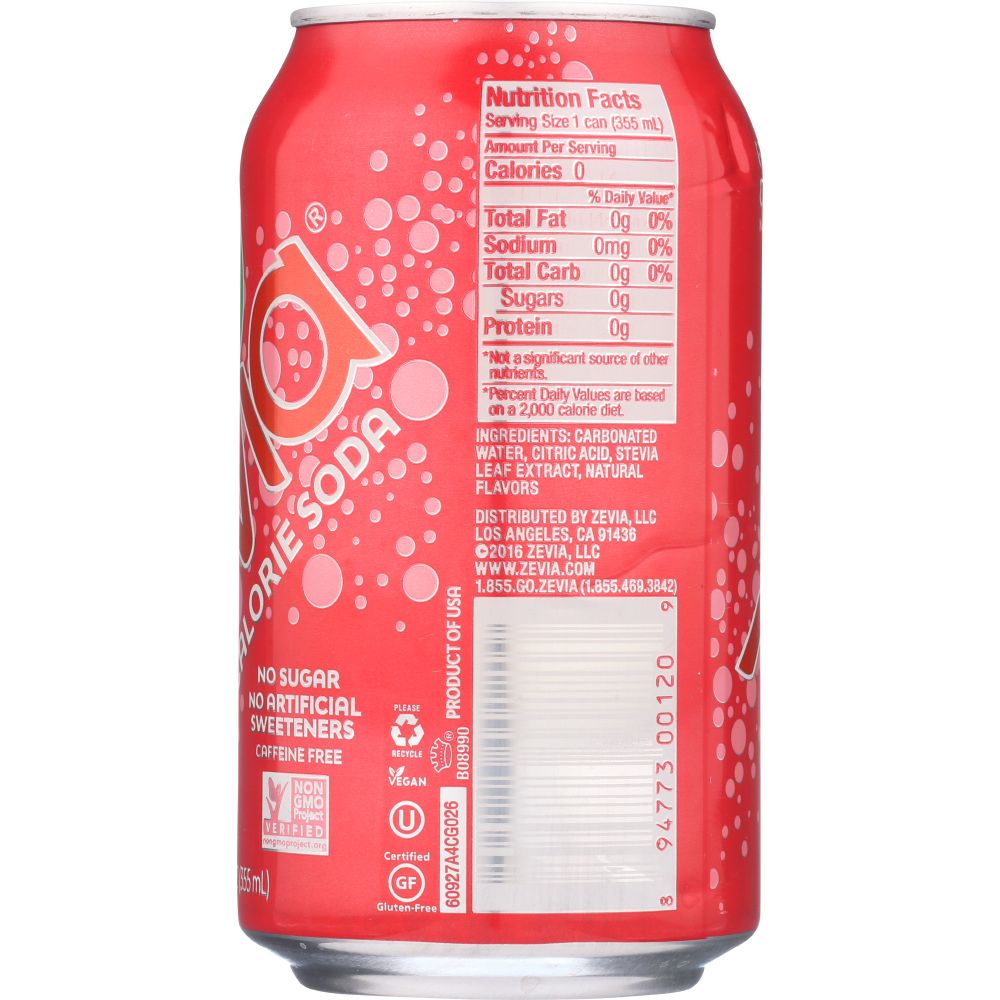 ZEVIA: Zero Calorie Soda Grapefruit Citrus 6-12 fl oz, 72 fl oz