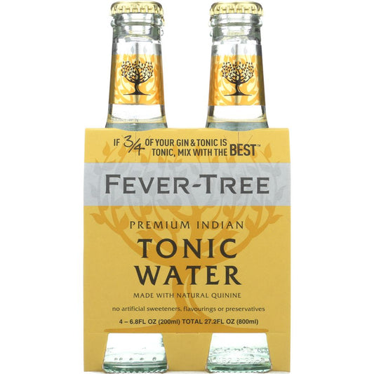 FEVER-TREE: Premium Indian Tonic Water 4x6.8 oz Bottles, 27.2 oz