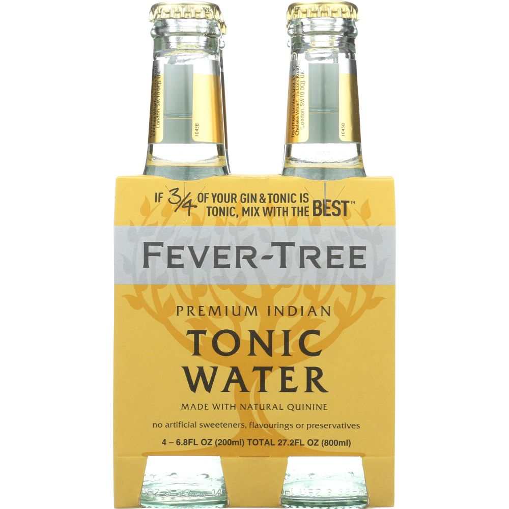 FEVER-TREE: Premium Indian Tonic Water 4x6.8 oz Bottles, 27.2 oz