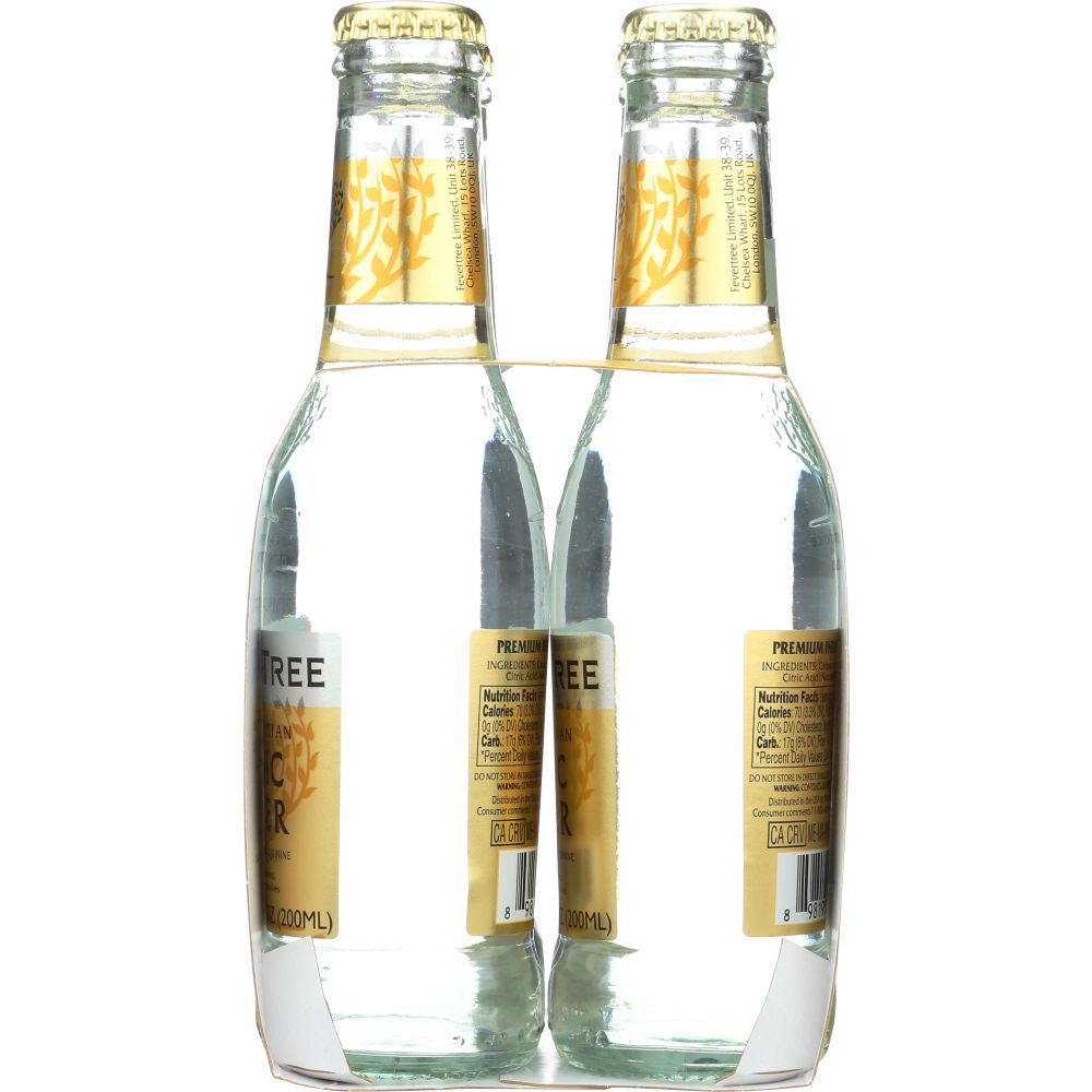 FEVER-TREE: Premium Indian Tonic Water 4x6.8 oz Bottles, 27.2 oz