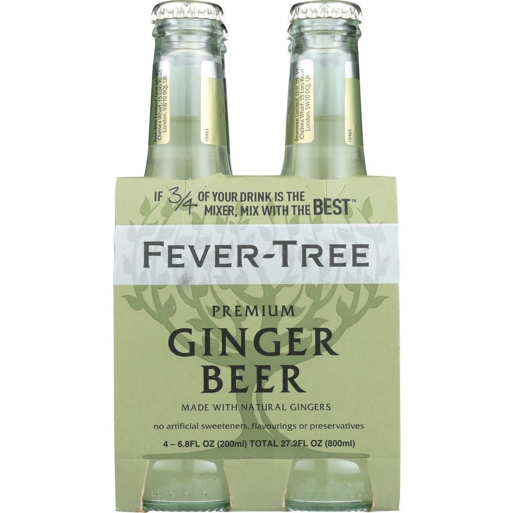 FEVER-TREE: Premium Ginger Beer 4x6.8 oz Bottles, 27.2 oz