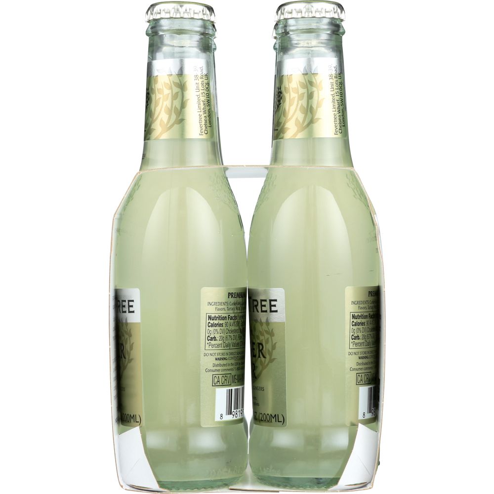 FEVER-TREE: Premium Ginger Beer 4x6.8 oz Bottles, 27.2 oz