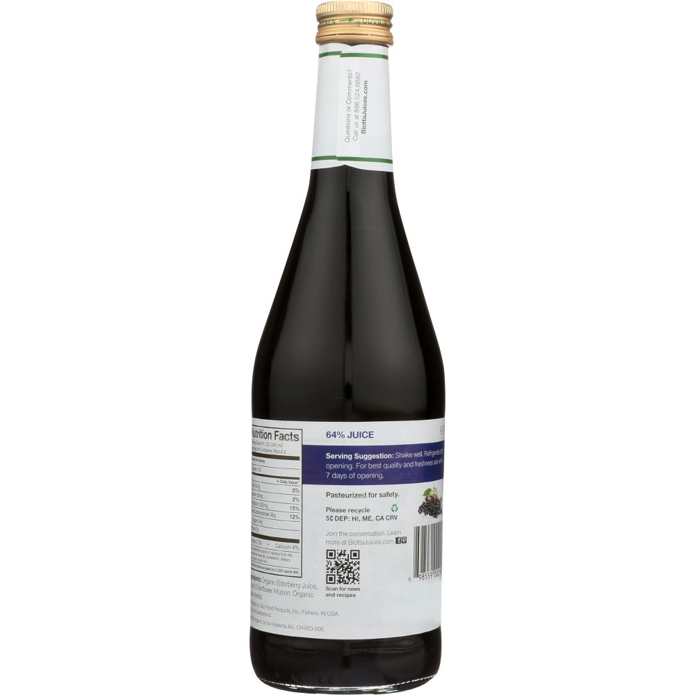 BIOTTA: Elderberry Juice, 16.9 oz