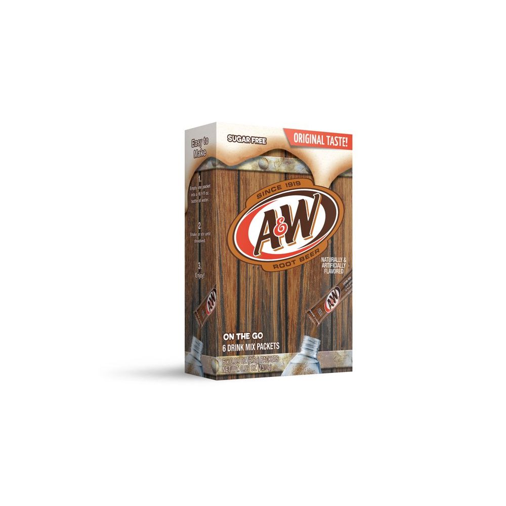 A&W: Root Beer Powder Drink Mix 6 Packets, 0.53 oz