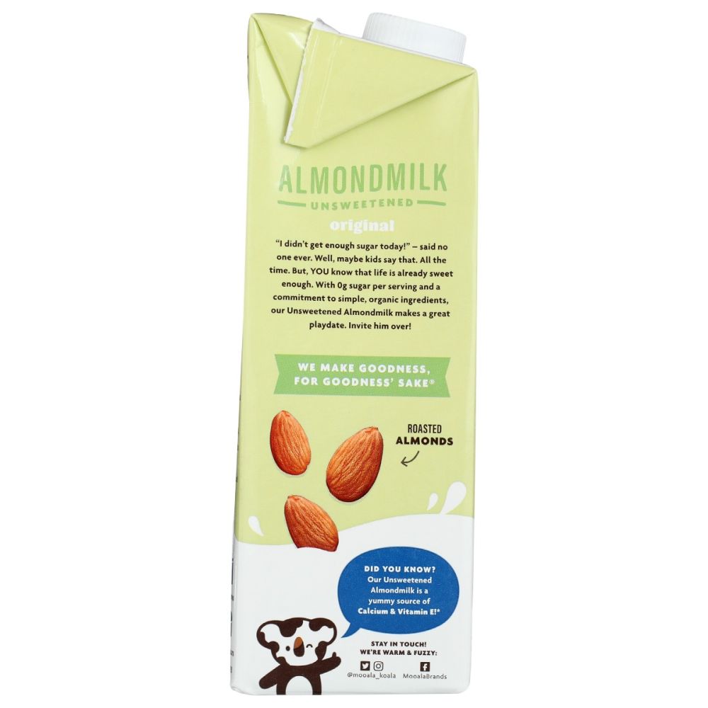 MOOALA: Unsweetened Original Almond Milk, 33.8 fo