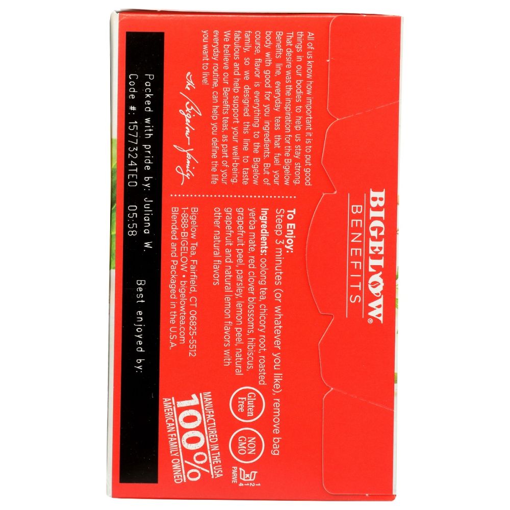 BIGELOW: Lean And Fit Citrus Oolong Tea, 1.06 oz