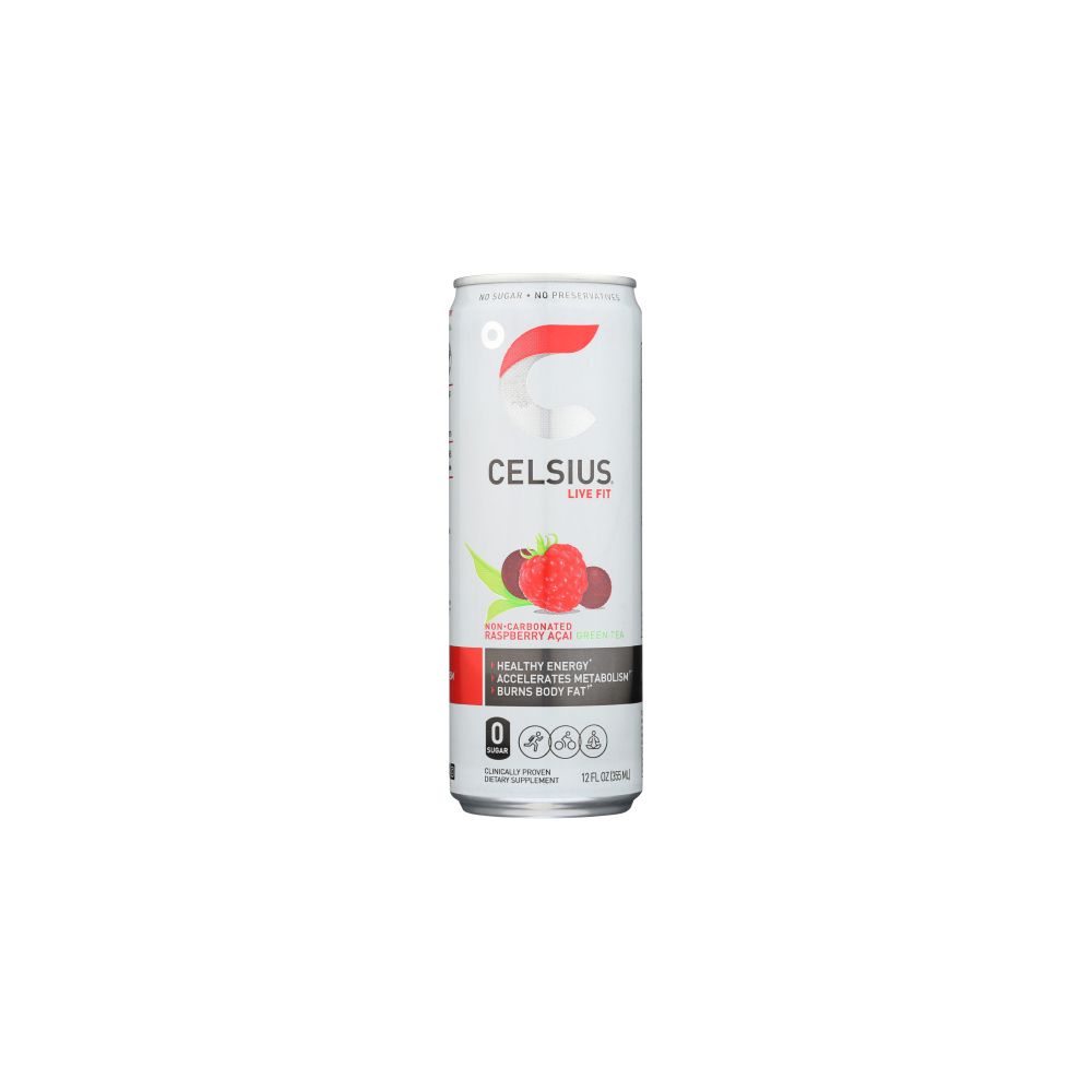 CELSIUS: Live Fit Raspberry Acai Green Tea, 12 oz