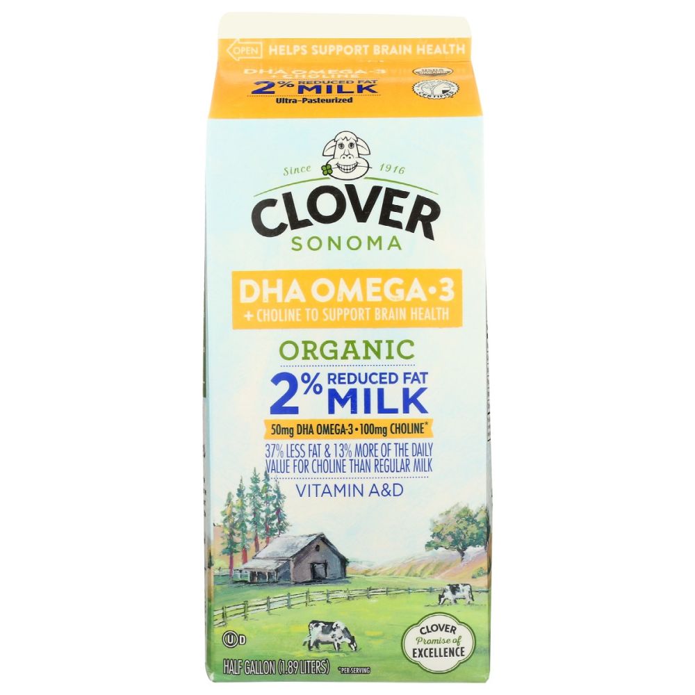 CLOVER SONOMA: Dha Omega 3 Organic 2 Percent Reduced Fat Milk, 64 fo