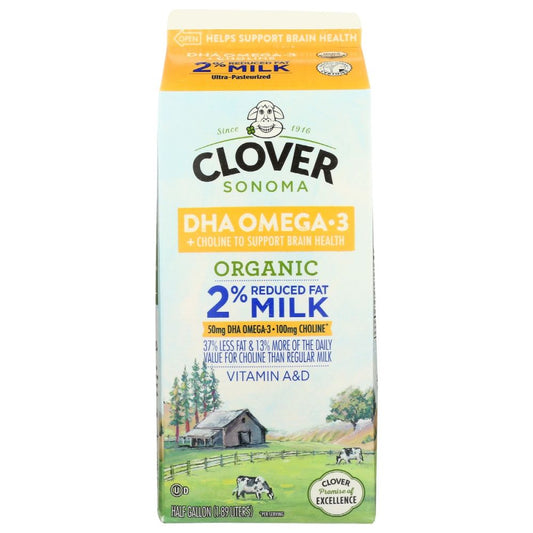 CLOVER SONOMA: Dha Omega 3 Organic 2 Percent Reduced Fat Milk, 64 fo