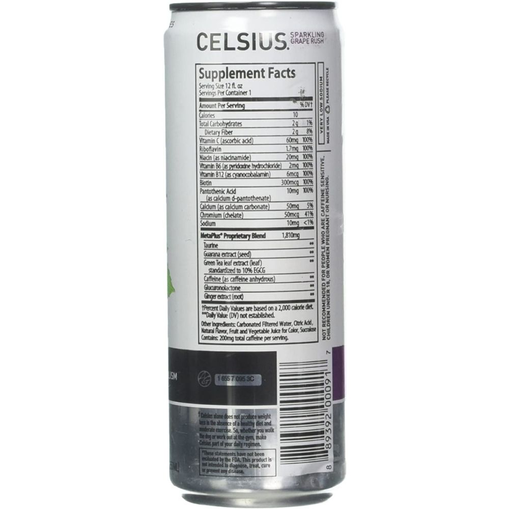 CELSIUS: Live Fit Sparkling Grape Rush, 12 oz