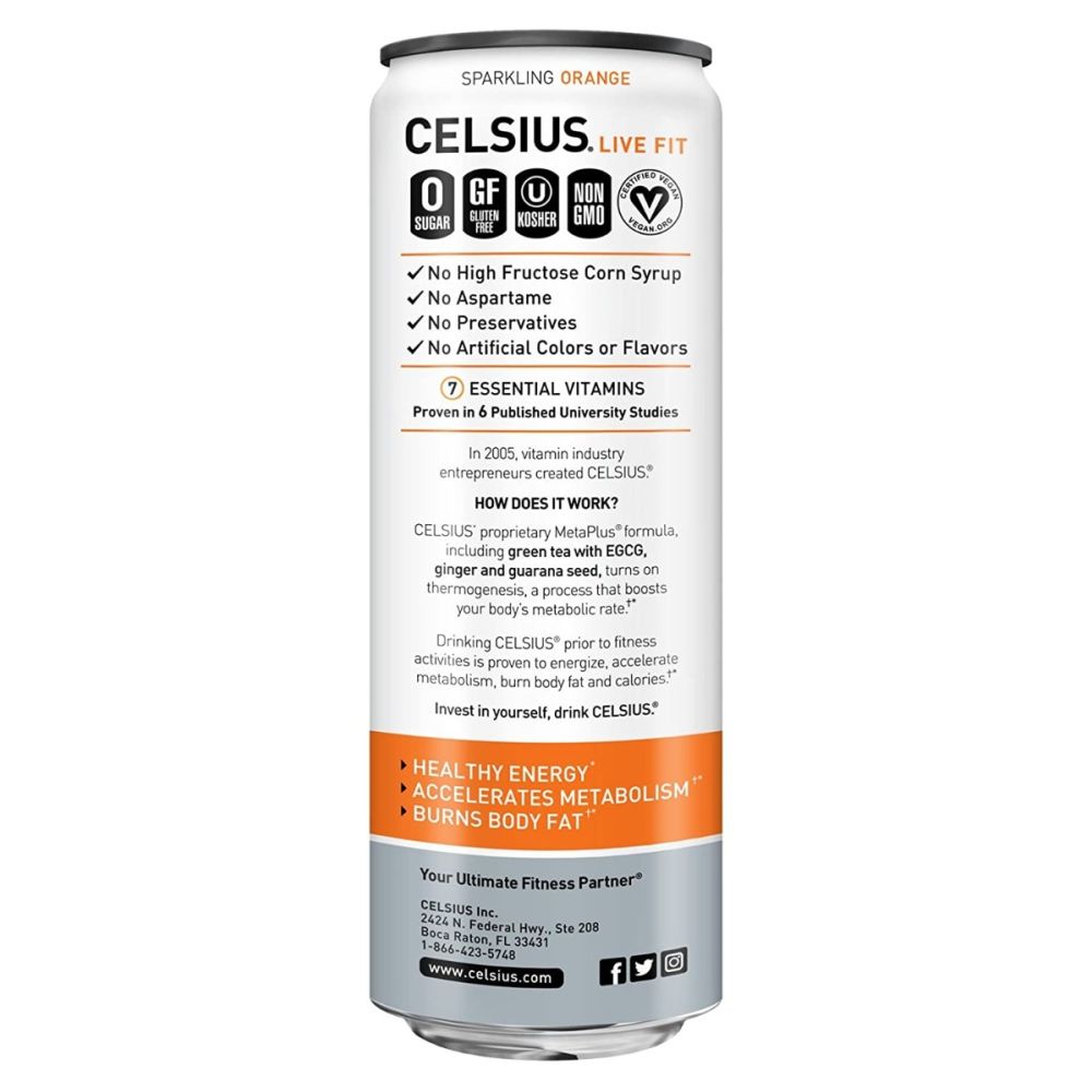 CELSIUS: Live Fit Sparkling Orange, 12 oz