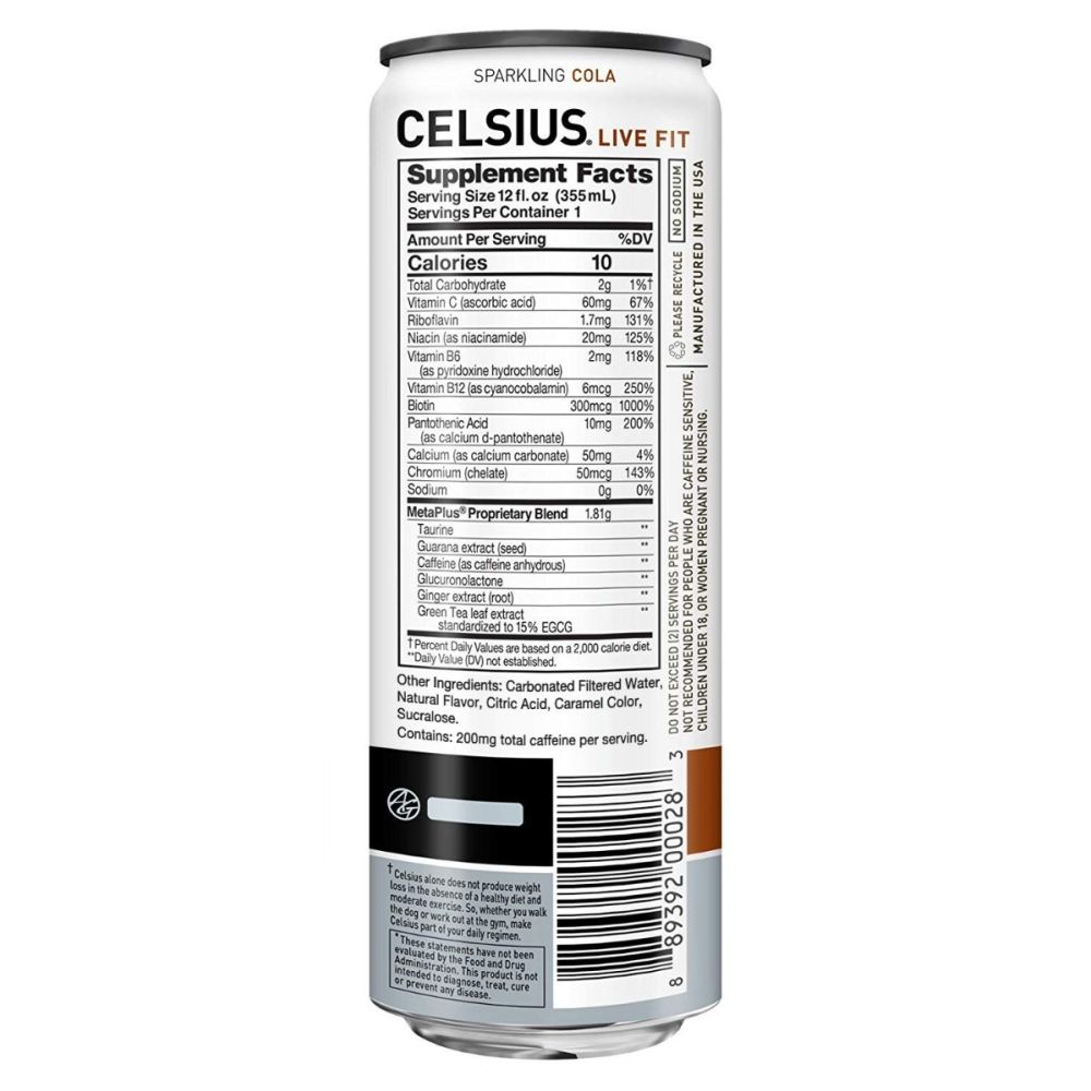 CELSIUS: Live Fit Sparkling Cola, 12 oz