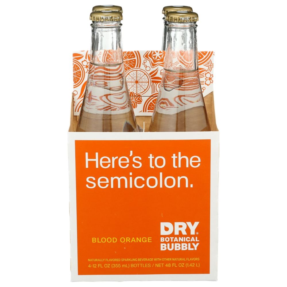 DRY SODA: Blood Orange Botanical Bubbly 4Pk, 48 fo
