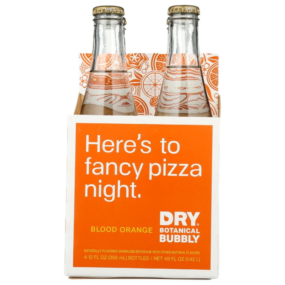 DRY SODA: Blood Orange Botanical Bubbly 4Pk, 48 fo