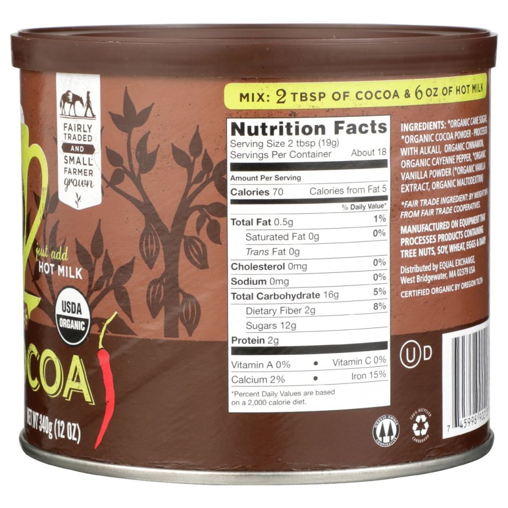 EQUAL EXCHANGE: Cocoa Mix Hot Spicy Organic, 12 oz