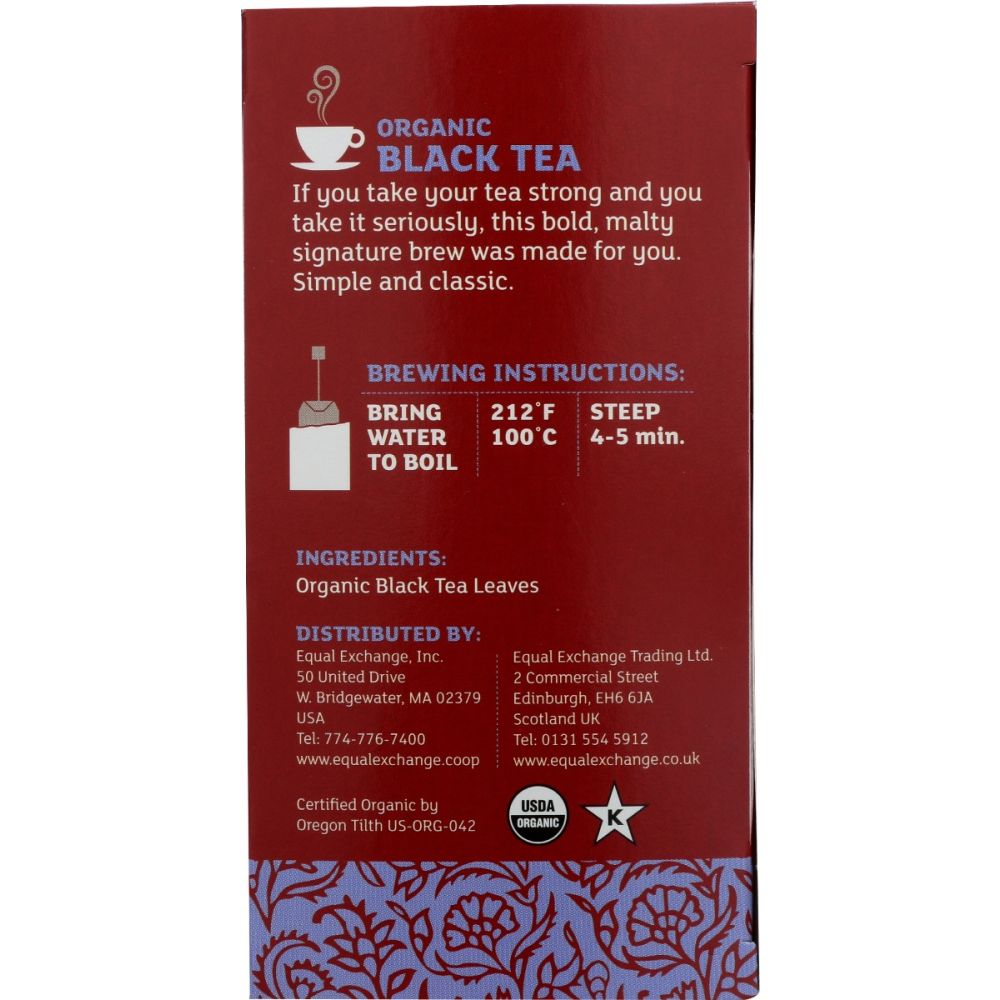 EQUAL EXCHANGE: Tea Black Organic, 20 bg