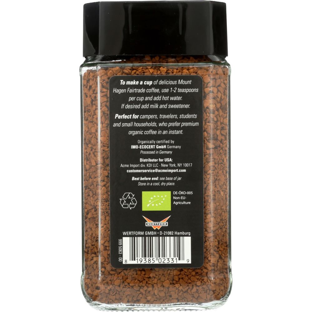 MOUNT HAGEN: Organic Freeze Dried Instant Coffee, 3.53 oz