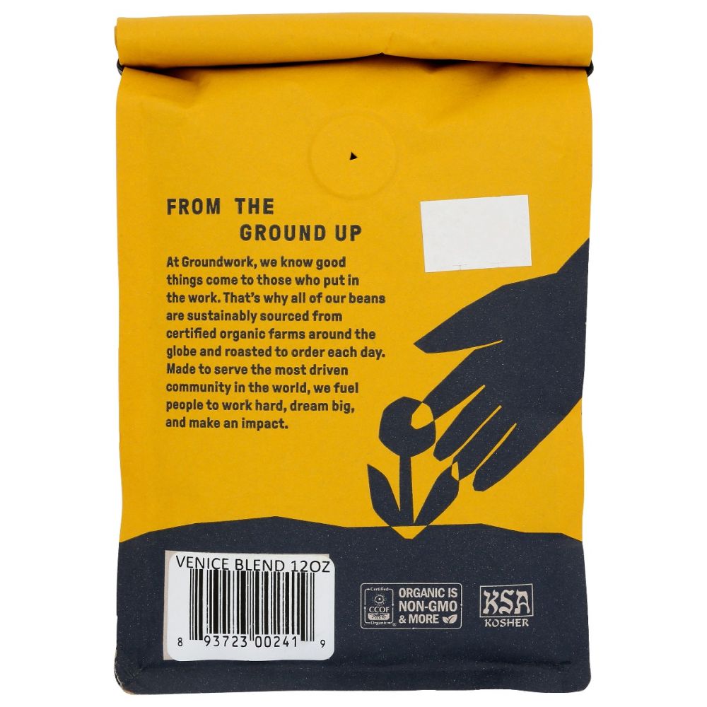 GROUNDWORK COFFEE: Organic Venice Coffee, 12 oz