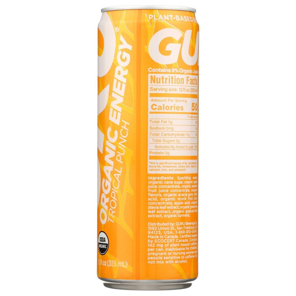 GURU: Guayusa Tropical Punch Energy Drink, 12 fo