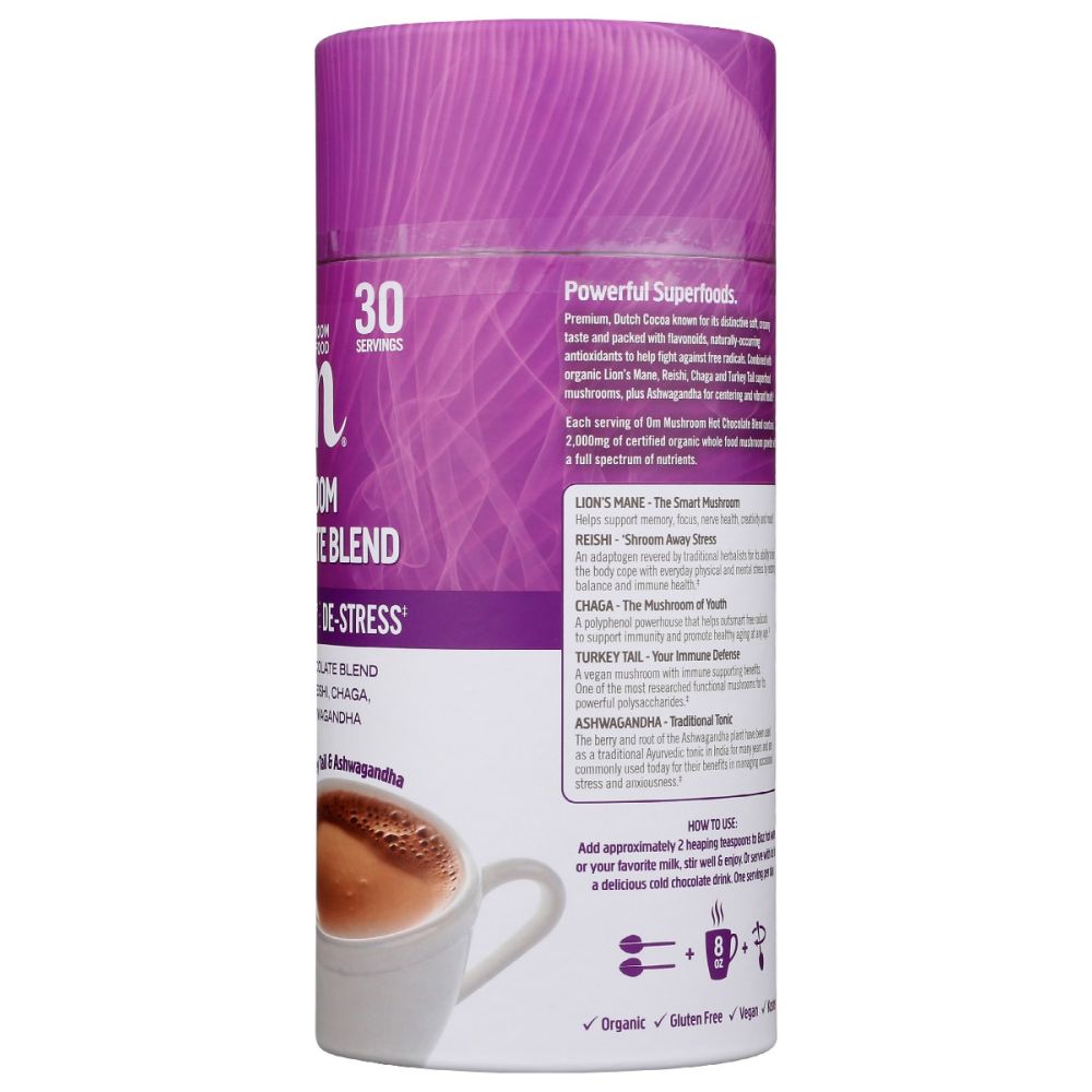 OM MUSHROOMS: Mushroom Hot Chocolate Blend, 240 gm