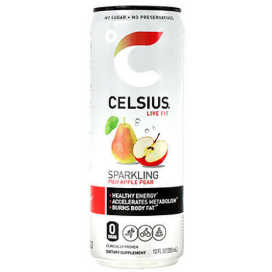 CELSIUS: Sparkling Fuji Apple Pear Energy Drink, 12 fl oz