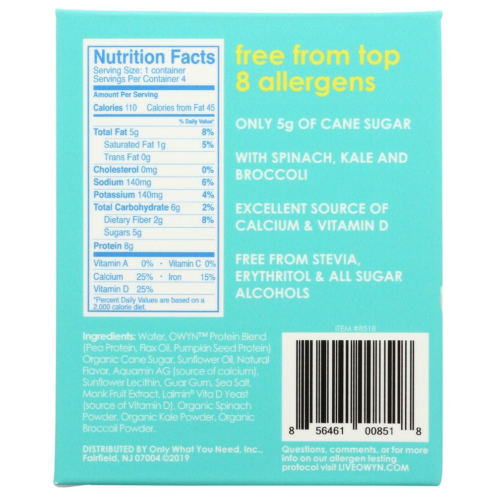 OWYN: Dairy-Free Vanilla Beverage 4 Pack, 34 oz