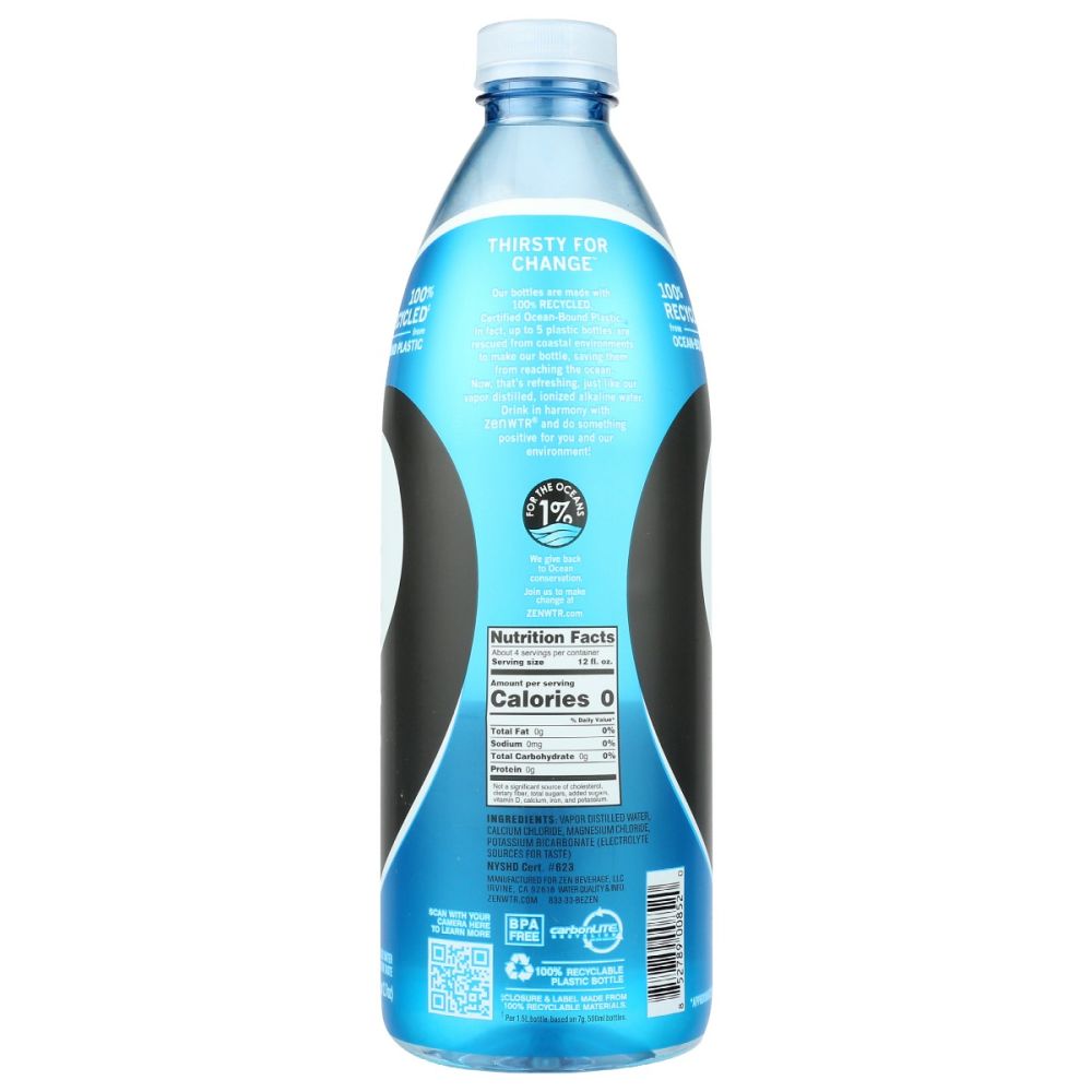 ZENWTR: Alkaline Water, 50.7 fo