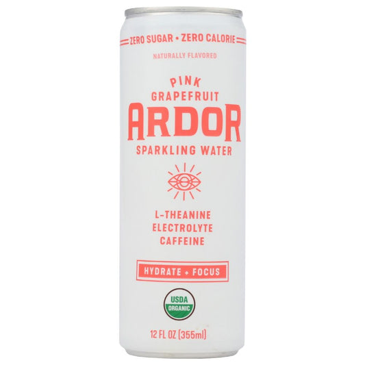 ARDOR ORGANIC: Pink Grapefruit Sparkling Water, 12 fo