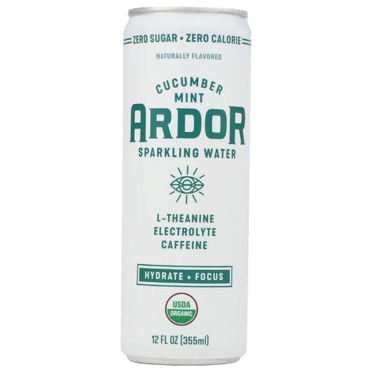 ARDOR ORGANIC: Cucumber Mint Sparkling Water, 12 fo