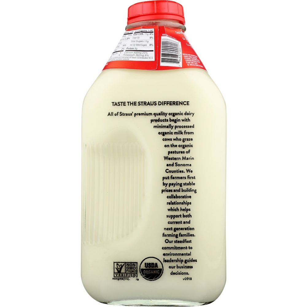 STRAUS: Organic Cream-Top Whole Milk, 64 oz