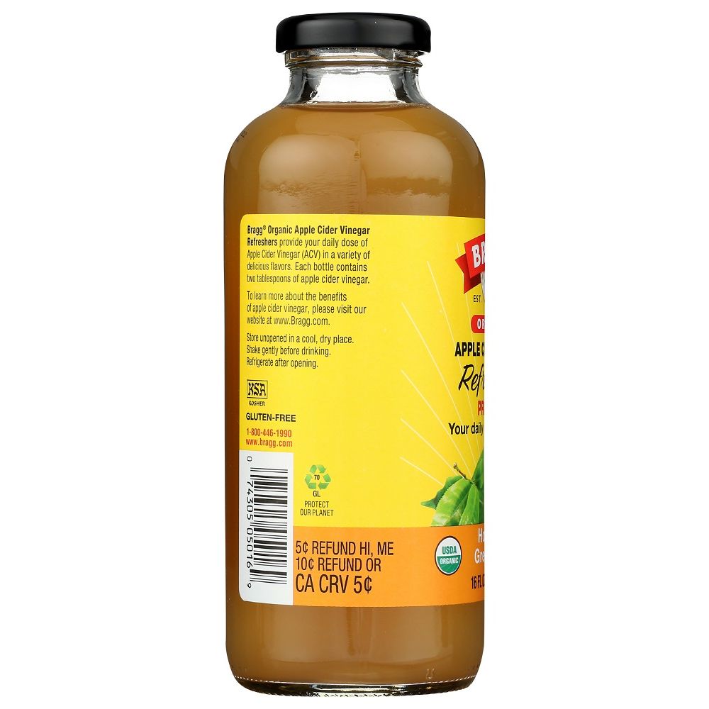 BRAGG: Organic Honey & Green Tea Apple Cider Vinegar Refreshers, 16 oz