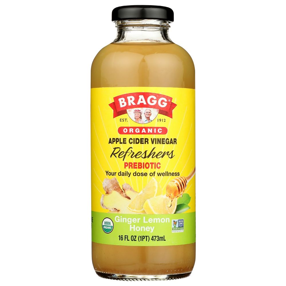 BRAGG: Organic Ginger Lemon Honey Apple Cider Vinegar Refreshers, 16 oz