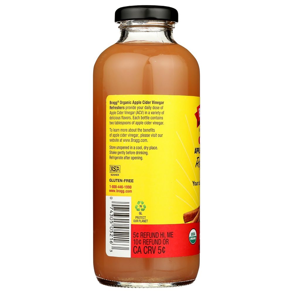 BRAGG: Organic Apple Cinnamon Apple Cider Vinegar Refreshers, 16 oz