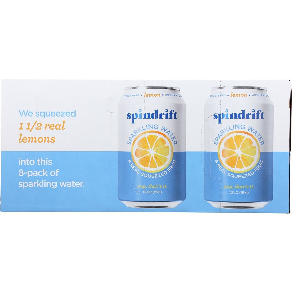 SPINDRIFT: Lemon Sparkling Water 8 Pack, 96 fo