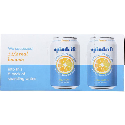 SPINDRIFT: Lemon Sparkling Water 8 Pack, 96 fo