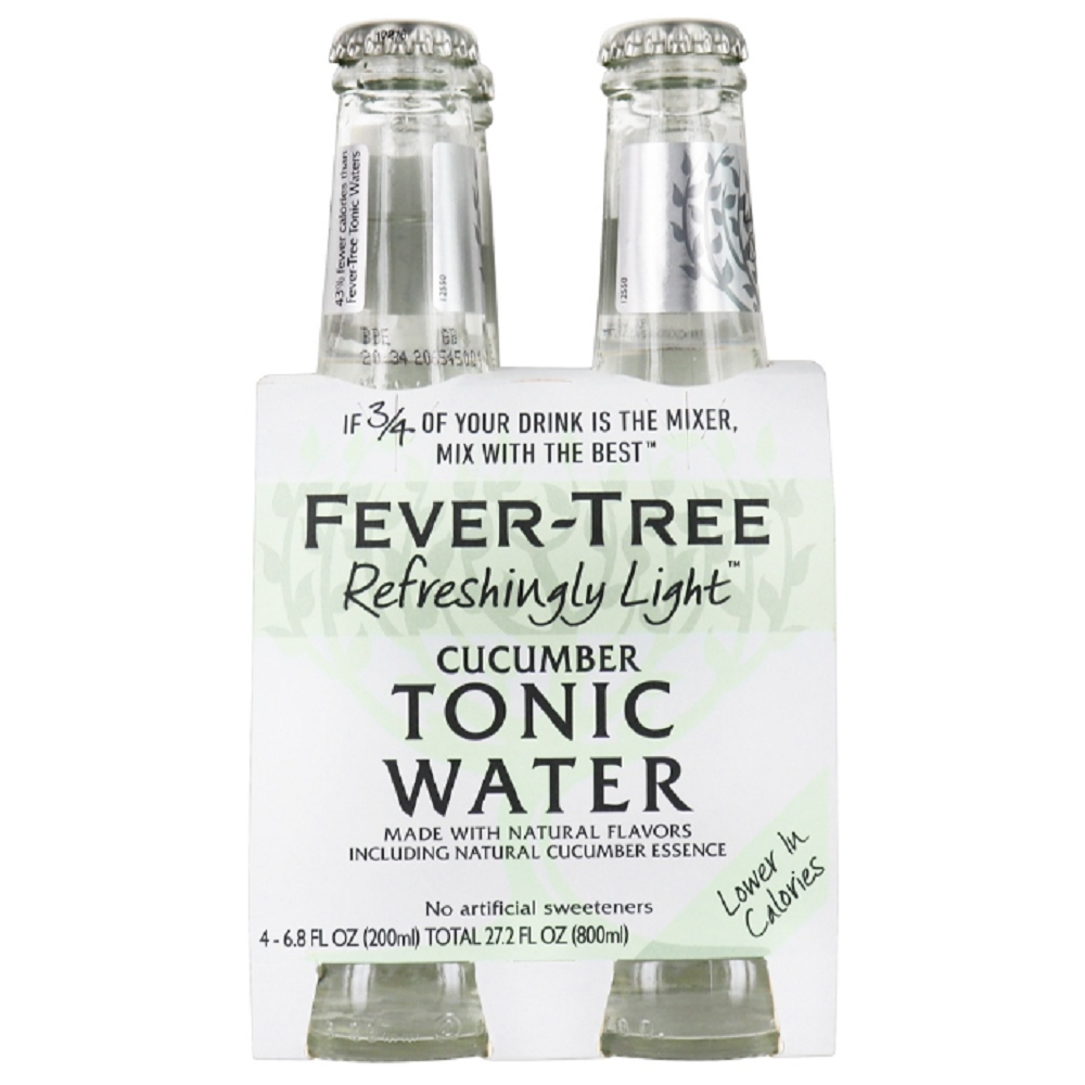 FEVER TREE: Refreshingly Light Cucumber Tonic Water 4 Pack, 27.20 fo