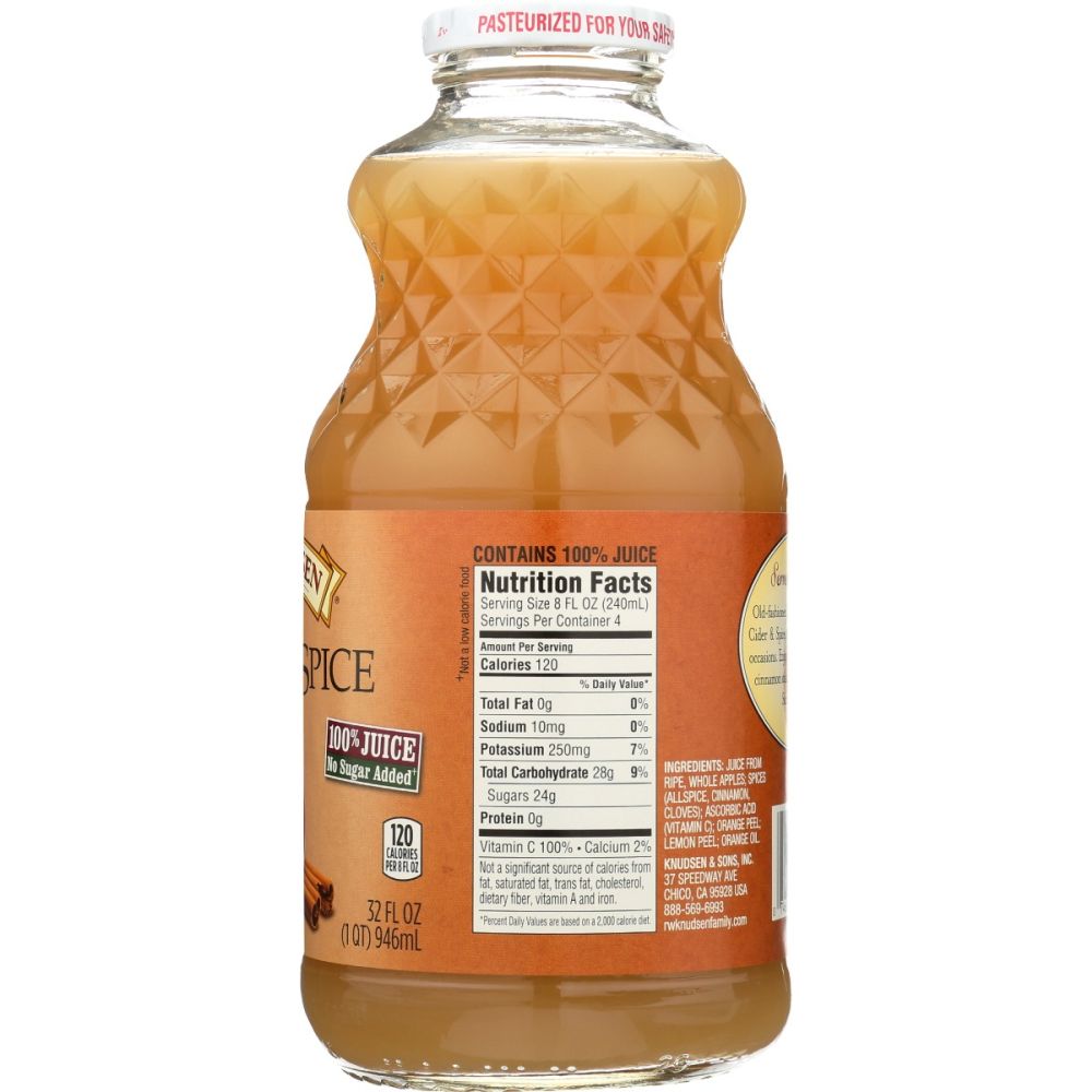 RW KNUDSEN FAMILY: Cider & Spice Juice, 32 fo