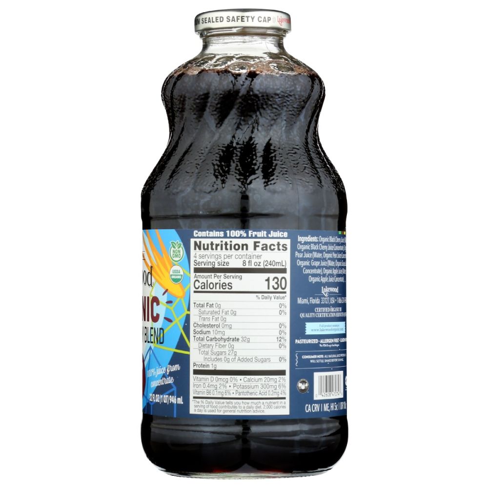 LAKEWOOD: Organic Black Cherry Blend Juice, 32 oz