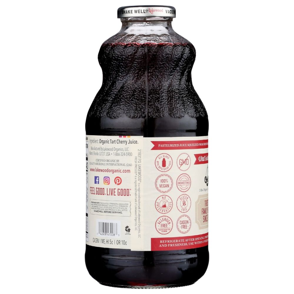 LAKEWOOD: Organic Pure Tart Cherry Juice, 32 fo