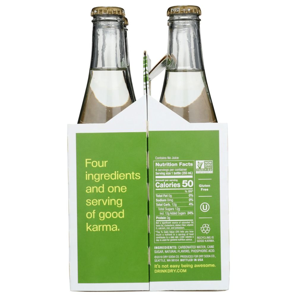 DRY SODA: Cucmbr Dry Sprkl Bttl 4Pk, 48 fo