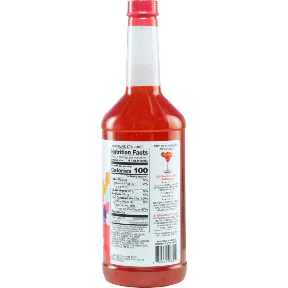 COCKTAIL ARTIST: Premium Strawberry Daiquiri & Margarita Mix, 33.8 fo