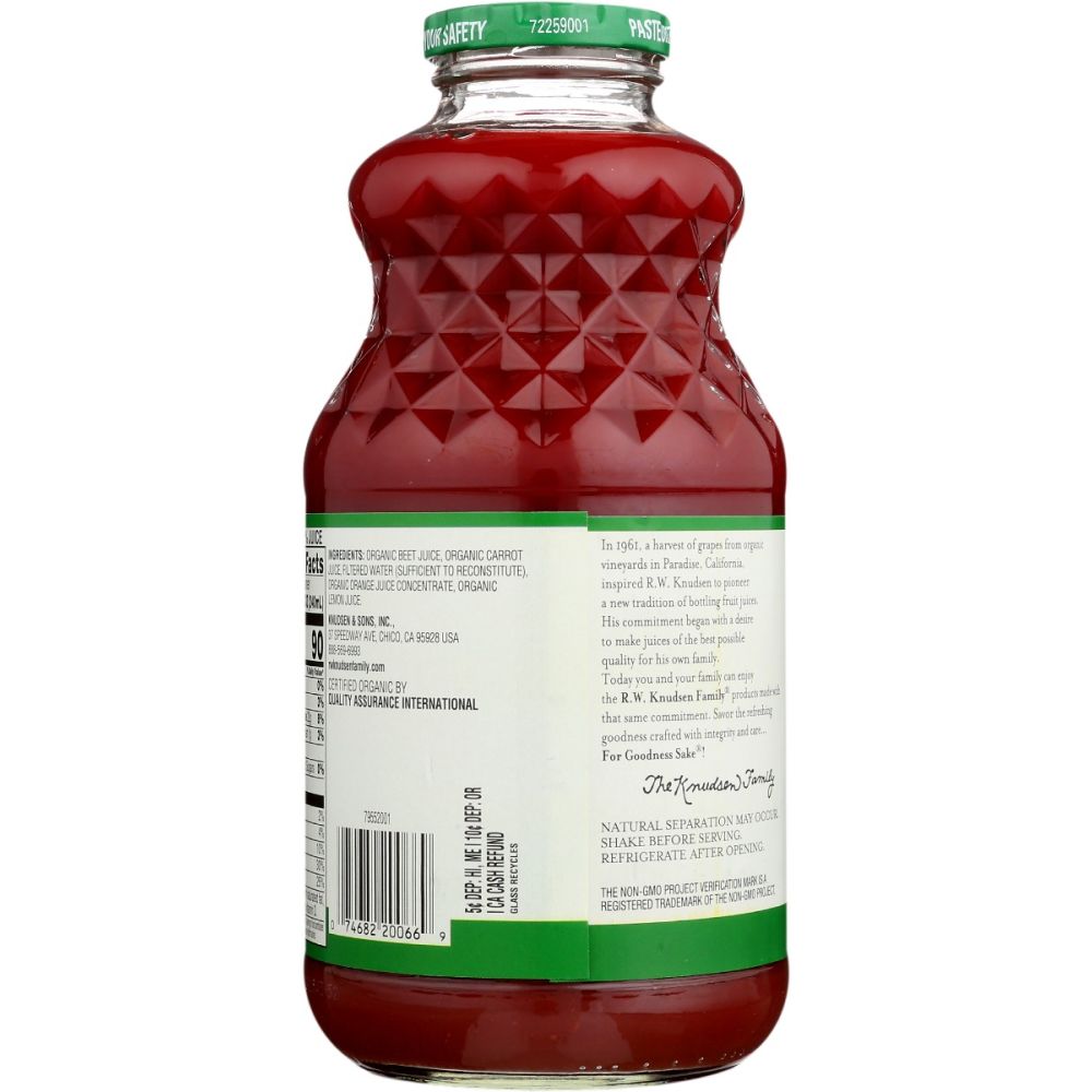 RW KNUDSEN FAMILY: Organic Beet Carrot Orange Juice, 32 fo