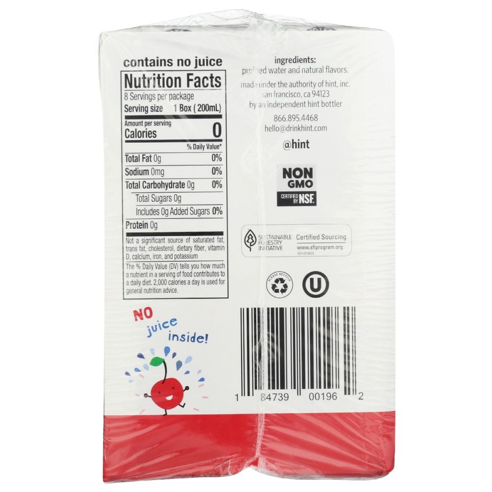 HINT: Water Infused Cherry Essence 8Pk, 54 fo