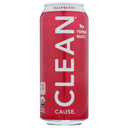 CLEAN CAUSE: Raspberry Sparkling Yerba Mate Tea, 16 fo