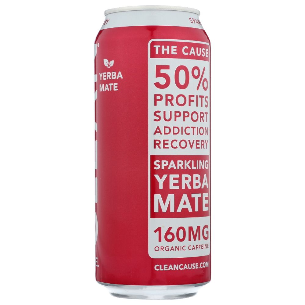 CLEAN CAUSE: Raspberry Sparkling Yerba Mate Tea, 16 fo