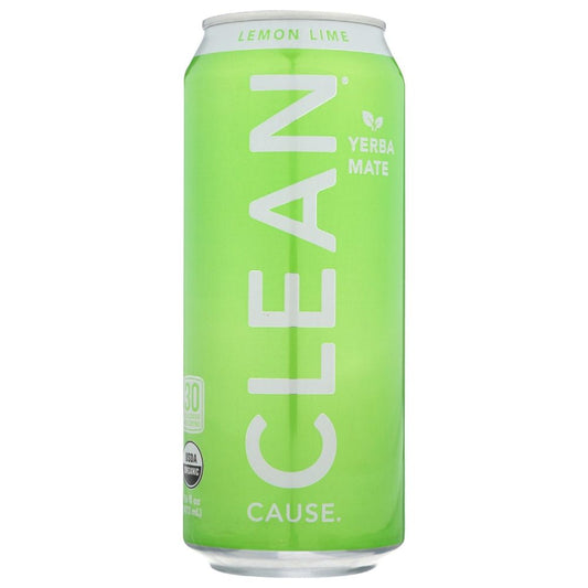 CLEAN CAUSE: Lemon Lime Sparkling Yerba Mate Tea, 16 fo