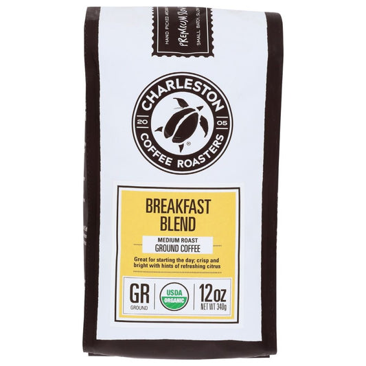 CHARLESTON COFFEE ROASTERS: Organic Breakfast Blend Medium Roast Ground Coffee, 12 oz