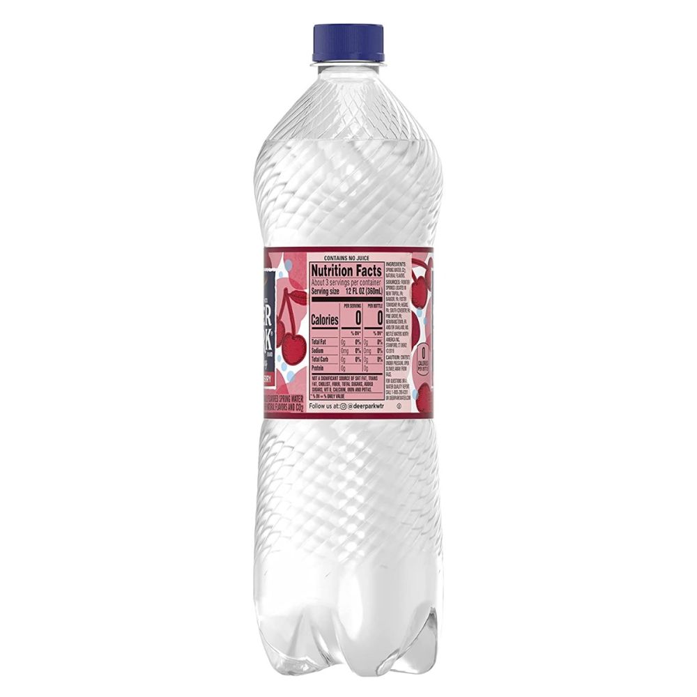 DEER PARK: Black Cherry Sparkling Water, 33.8 fo